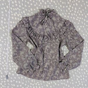 Make An Offer! Floral Ruffle Blouse - Purple